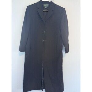Lauren Ralph Lauren Vintage Wool Coat Single Breasted Black Size 14